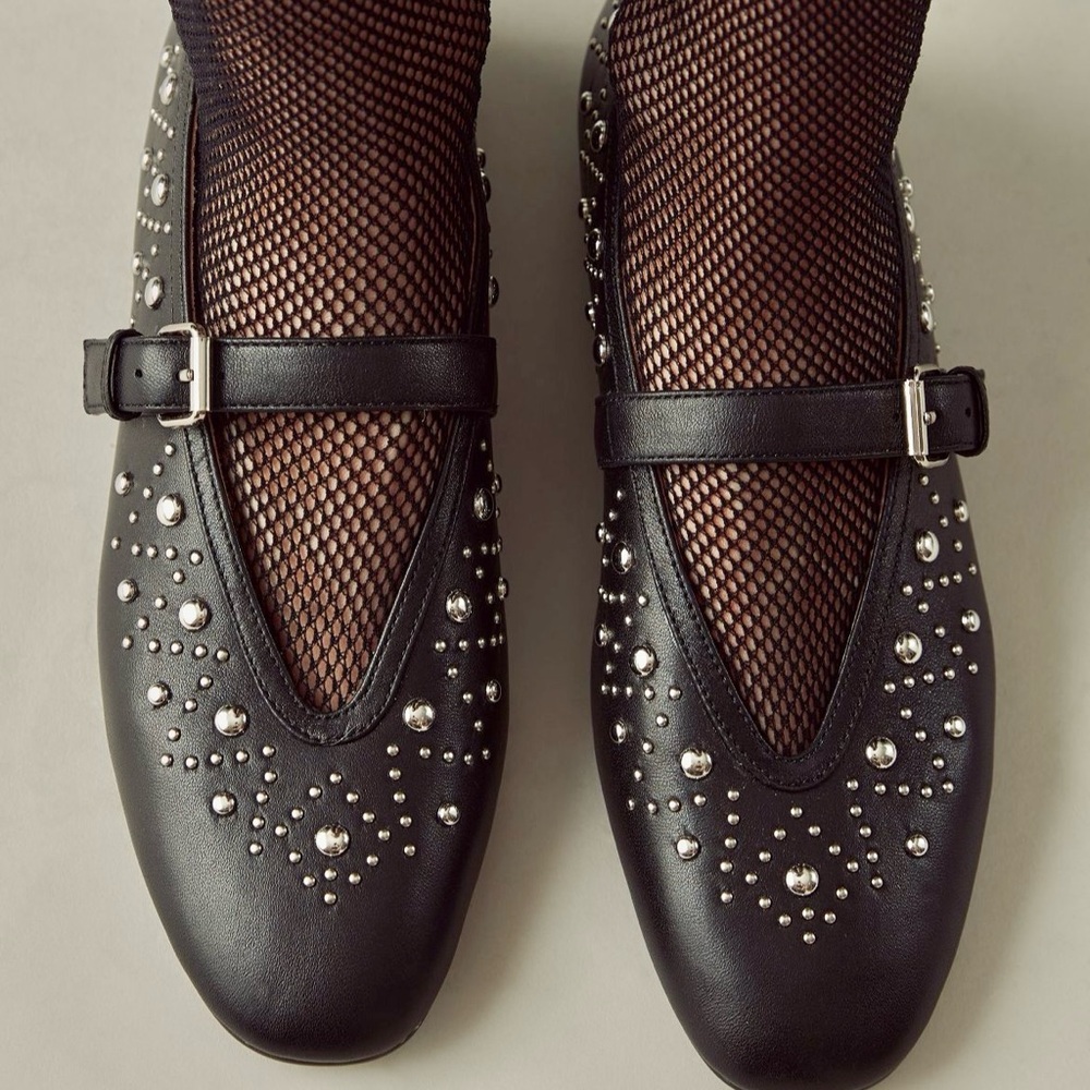 Bibi Lou Studded Mary Jane Flats- Size 40- New in Box